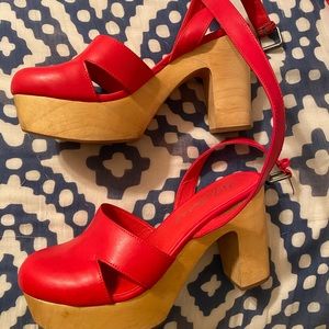 Free People Red Clogs